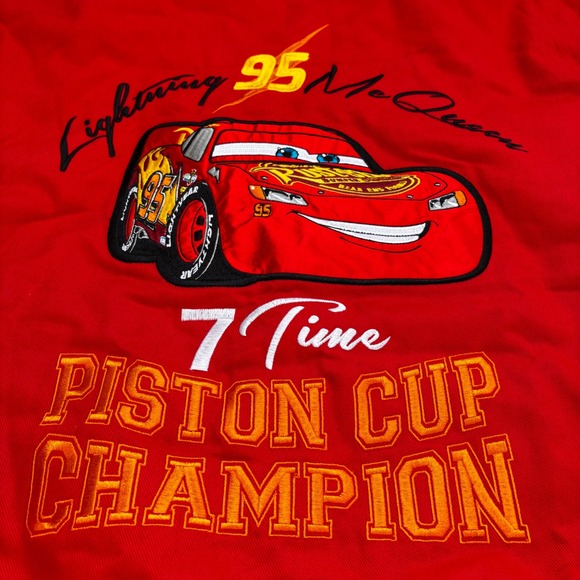 Men's Biker Disney Pixar Cars Lightning Mcqueen Racing Red Jacket Size XS New - Picture 7 of 16